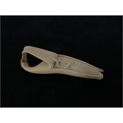 Japanese Meiji carved ivory okimono in the form of a partly peeled banana, L13cm 
