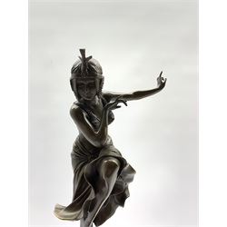 Art Deco style bronze figure of a dancer after 'Chiparus', H40cm overall
