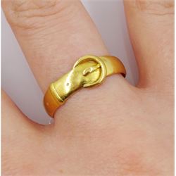 Victorian 22ct gold buckle ring, makers mark H.A (possibly Henry Hyde Aston), Birmingham 1897