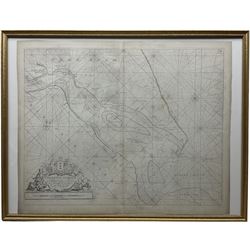 Captain Greenville (Greenvile) Collins (British 1643-1694): 'The River Humber', showin Hull and coasts of Yorkshire and Lincolnshire, 17th/18th century engraved map pub. c1693, 45cm x 57cm
Notes: Collins was a hydrographer and officer of the Royal Navy, commissioned by King Charles II in 1676 and appointed by Samuel Pepys to chart the coasts of Great Britain. 