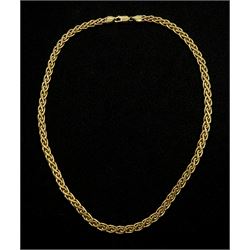 9ct gold flattened link necklace, hallmarked, approx 9.1gm