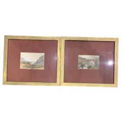 A Lane (British 19th century): River and Valley Landscapes, pair watercolours signed 15cm x 22cm