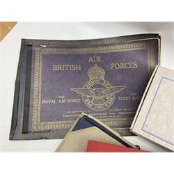 Three Coalport limited edition commemorative plates; two Illustrated London News British Airforces books; scrapbook of plates, other reference books etc.
