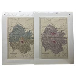 James Webb (British 19th century): 'Map of Deerfold and other Estates in the Parish of Lincoln in the County of Hereford', very rare 19th century engraved map with hand-colouring pub. 1845, 65cm x 50cm; together with large collection of 18th and 19th century engraved maps of Herefordshire including those by Sudlow & Haywood, Thomas Moule, Robert Dawson, John Cary, Slater, Creighton, Roper & Cole, Becker, J & C Walker, Henry Teesdale etc. (19)