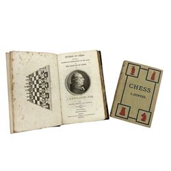 A.D.Philidor - 'Studies of Chess' 5th edition, Samuel Bagster, 1817, marbled board together with L.Hoffer - 'Chess' 22nd edition George Routlidge and Sons