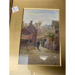 Large collection of oils, watercolours, prints etc including early 20thC 'Bridgerton Burns Club' certificate 