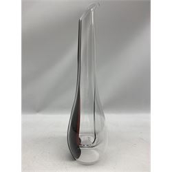Reidel 'Black Tie Smile' decanter with red and black H35cm