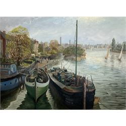 Sidney Joseph Iredale (British 1896-1967): Santa Maria on the Thames, oil on canvas signed 90cm x 120cm