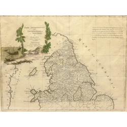 Antonio Zatta (Italian fl.1757-1797): 'Parte Settentrionale dell'Inghilterra' - Map of the North of England and Wales, engraved map with later hand-colouring pub. Venice 1778, 31cm x 40cm; and Emmanuel Bowen: 'The North and East Riding of Yorkshire', 19th century hand-coloured engraved map 19cm x 12cm (2)