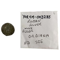 Sixteen Roman Imperial silver Denarius to include seven Septimus Severus, Maximinus, Valens, Theodosius, two Julia Domina, Orbiana and a Severian Empress, some with York Museum correspondence numbers (16)