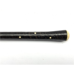 Indian horn stick inset with ivory roundels L85cm
