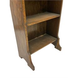 20th century oak open bookcase