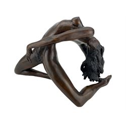 Tom Merrifield (British 1932-2021): Bronze study of a female nude, signed and marked A/C, H18cm x W29cm 