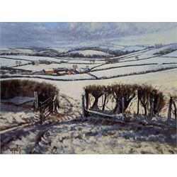 Lionel Aggett (British 1938-2009): 'Winter Light', watercolour and gouache signed, titled verso 24cm x 31cm