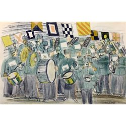 After Raoul Dufy (French 1877-1953) 'The Band', lithograph printed in colours, signed within the plate,  pub. by Schools Prints Ltd. 1949, 50cm x 76cm
