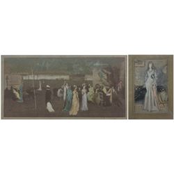 James Abbott McNeill Whistler (American 1834-1903): 'A study for a White Girl' and 'Cremorne Gardens', two colour lithographs the former bearing pencil signature max 20cm x 13cm (2)