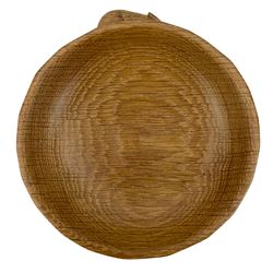 Mouseman - tooled oak nut bowl, carved with mouse signature, by the workshop of Robert Thompson, Kilburn 