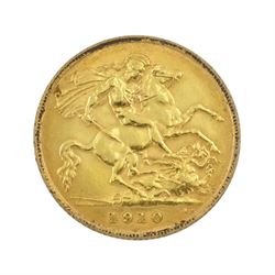 King Edward VII 1910 gold half sovereign coin