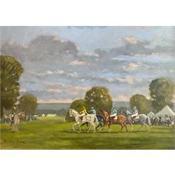 William Burns (British 1923-2010): 'Horse Trials - Chatsworth Derbyshire, oil on board signed, titled verso 44cm x 60cm
Provenance: direct from the family of the artist