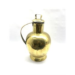 19th century Jeresy brass milk jug/ flagon inscribed W.B. H52cm