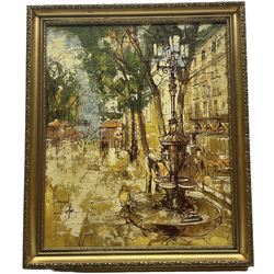 Bernard Dufour (French 1922-2016): Parisian Street Scene, oil on board signed 44cm x 36cm
