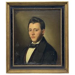 German School (Mid-19th century): Portrait of a Victorian German Gentleman, oil on canvas indistinctly signed and dated 1859, 54cm x 46cm