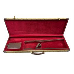 Winchester leather trimmed shotgun case, L80cm together with a brass bound shotgun case with leather straps (2)