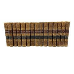 The Plays and Poems of Shakspeare  - Fifteen volumes published by Valpy 1832 in tooled leather, ribbed spines with gilt lettering