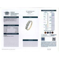 18ct white gold graduating five stone diamond ring, hallmarked, total diamond weight 1.46 carat, with World Gemological Institute Report