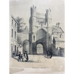 After Samuel Buck (British 1696-1779) and Nathaniel Buck (British 18th century): 'The South-East Prospect of the City of York', engraving together with W Byrne & T Medland (British 18th century) after Thomas Hearne (British 1744-1817): 'View of Micklegate Bar and the Hospital of St. Thomas York', engraving pub. 1782 together with two further engravings of York max 32cm x 81cm (4)