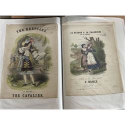 An album of Victorian and later sheet music covers to include The Musical Bouquet, The Good Bye at the Door, The Hippopotamus Polka, The English Maid, Little Nell Ballard, many others (approx 45, plus later printed covers) Provenance: From the Estate of a Local private collector