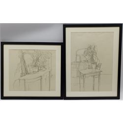 After Ruskin Spear (British 1911-1990): Studies of a Swiss Cheese Plant, pair pencil sketches bear signatures 52cm x 32cm and 42cm x 38cm (2)