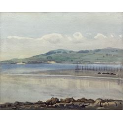 William Miles Johnston (Scottish 1893-1974): Kirkcudbright Coastal Landscape, watercolour signed 30cm x 38cm