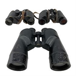  Pair of Carl Zeiss 8x30 binoculars, pair of military binoculars marked 'A Kershaw & Son, Leeds 1941' and one other pair of military binoculars (3)