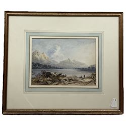 Anthony Vandyke Copley Fielding (British 1787-1855): A Lake Landscape, watercolour indistinctly signed, labelled verso 17cm x 24cm