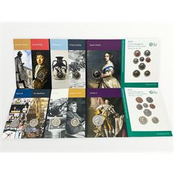The Royal Mint United Kingdom 2019 and 2020 brilliant uncirculated annual coin sets, in card folders