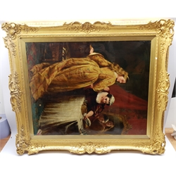 **WITHDRAWN**John Calcott Horsley RA (British 1817-1903): 'The Intruder', oil on canvas signed and indistinctly dated 92cm x 74cm in fine swept gilt frame 118cm x 102cm overall