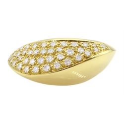18ct gold pave set diamond round brilliant cut diamond ring, stamped 750, total diamond weight approx 1.12 carat, with insurance valuation