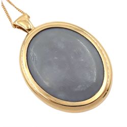 18ct rose gold single stone opal pendant necklace, opal approx 31.80 carat