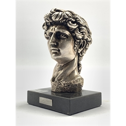  Bust of David after Michelangelo by Isaac Jeheskel marked Sterling 925  H20cm  