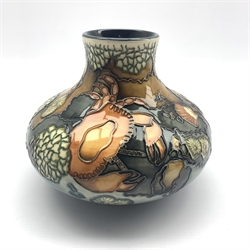  Moorcroft Rockpool pattern squat vase designed by Wendy Mason, no. 23, D22cm x H17cm   