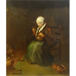 Jozef Israels (Dutch 1824-1911): 'A Meagre Meal', oil on canvas signed 35cm x 30cm