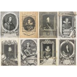 Large collection 17th & 18th century engravings of portraits of English Kings & Queens and other notable people including: Elizabeth I, Mary Queen of Scots, Alfred the Great, Henry I, Geoffrey Chaucer (33)