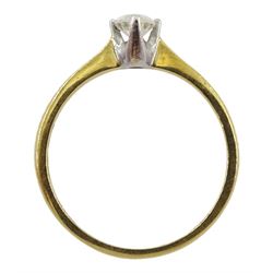 18ct gold single stone round brilliant cut diamond ring, hallmarked, diamond 0.25 carat