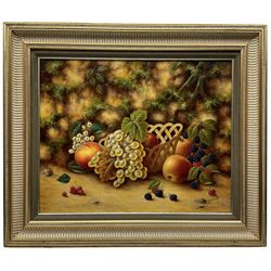 John F Smith (British 1934-): Still Life of Fruit, oil on board signed 40cm x 50cm
Notes: Smith was a porcelain artist for Royal Worcester between 1950-1971