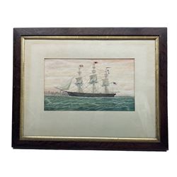 G Martin (British 19th century): Portrait of the American Built Passenger Ship 'the James Baines' Entering Liverpool Harbour, watercolour signed, titled verso 24cm x 41cm