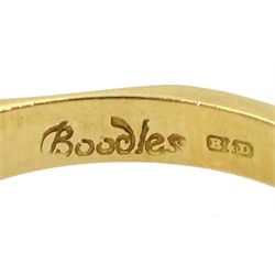Boodles 18ct gold single stone emerald cut diamond ring, London 1984, diamond 0.54 carat