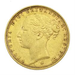 Queen Victoria 1885 gold full sovereign coin, Melbourne mint