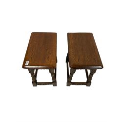 Pair of 20th century oak stools