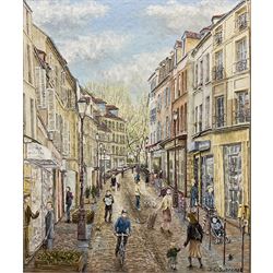 Jean Claude Subrenat (French 20th century): 'La Rue de Paris', oil on canvas signed 64cm x 53cm